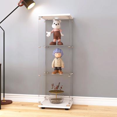 China Morden Factory Supply Full Vision Glass Display Glass Cabinets With Lights With Glass Shelves Toys Model for sale