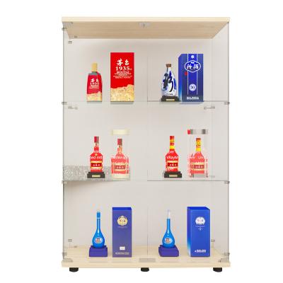 China Morden China factory supply glass display cabinets wine glass cabinet with lights home decor for sale