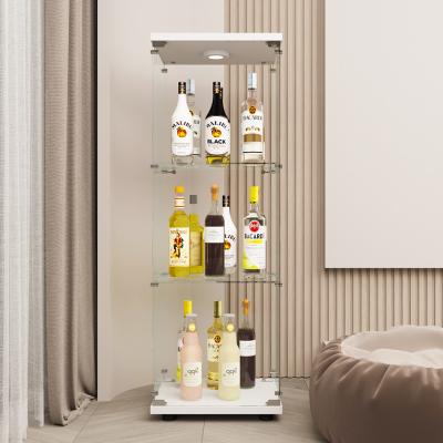 China Morden Full Vision Jewelery Showcase Display Cabinet Glass Bar Cabinets Cosmetic Display Rack for sale