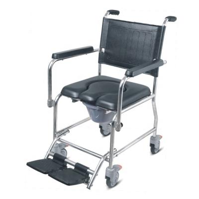 China Steel Commode Toilet Manual Wheelchair Wheelchairs With Commode Toilet For The Elderly Disabled And for sale