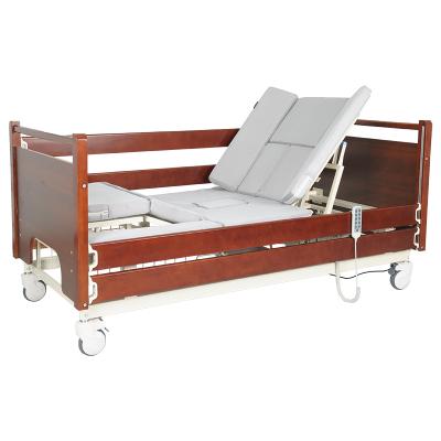 China Hot Selling Electric And Manual Sliding Wooden Plate Electric Hospital Bed For Patient Care for sale