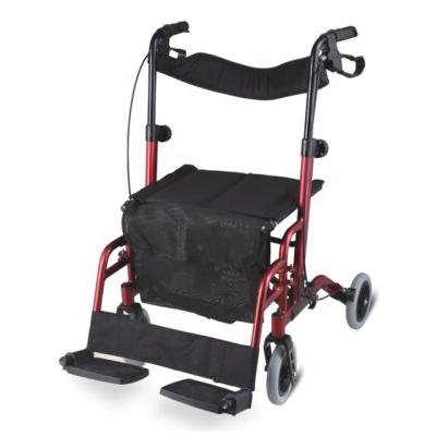 China Foldable Walker Wheelchair Aluminum Alloy Collapsible Walking Aid for Disabled and Elder for sale