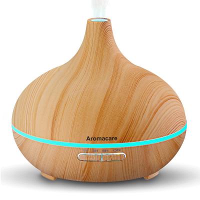 China Household Air Humidifier Personal Aroma Diffuser with Led Humidifier Wood Grain Ultrasonic Aromatherapy Humidifier for sale