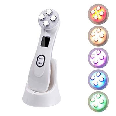 China Multi Function 5 LED Mesoporation RF Anti-Puffiness And EMS Beauty Instrument With Wireless Charger for sale