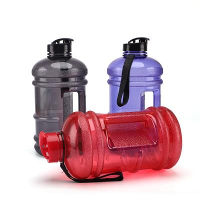 China Fitness 2.2L Plastic Portable Gym Jug Bottle Half Gallon Stocked Water Bottle With Sleeves for sale