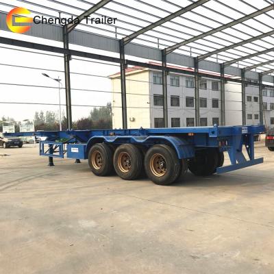 China Truck New 3 Axles 40ft 48ft Flat Bed Container Trailer Semi Trailer for sale