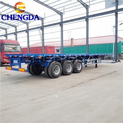 China Truck Trailer 40FT 20FT Used New Low Container Semi Trailer Flatbed Trailer for sale