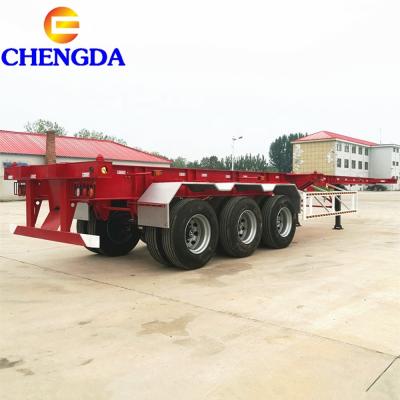 China Truck Trailer 3 Axle Container Chassis 20ft 40ft Skeleton Tailer Tractor Semi Trailer For Sale for sale