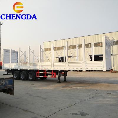 China Chengda Tipper Cargo Trailer 3 Axle 30 Ton Truck Trailer 50 Ton Side Wall Semi Trailer For Transport for sale