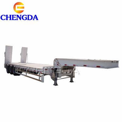 China Truck Trailer Used Low Bed Flat Bed Dump Truck Trailer 2 3 4 Axles 40 60 Ton 100 Ton for sale