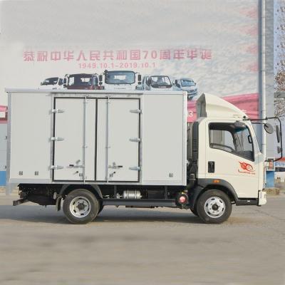 China Sinotruck howo mini light truck 3 ton 4x2 euro 2 cargo van truck 7200x2300x2600mm for sale