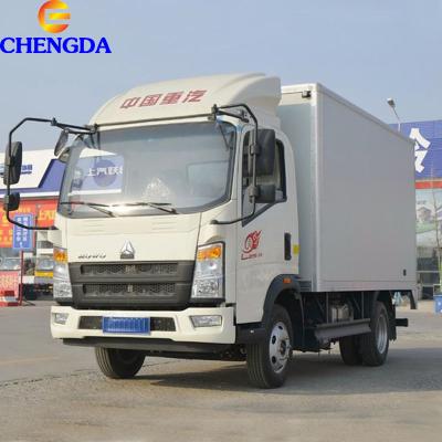 China Howo used and new 4x2 small 5 ton cargo van food truck 6800x2300x2600mm for sale