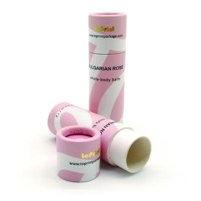 China Biodegradable Custom Luxury Lip Balm Container Eco Friendly Lift Up Paper Tube for sale