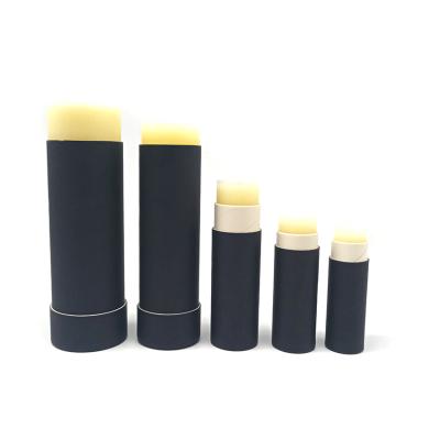 China Recyclable and Biodegradable Lip Balm Tubes Paper Lip Balm Matte Black Paper Tube for sale