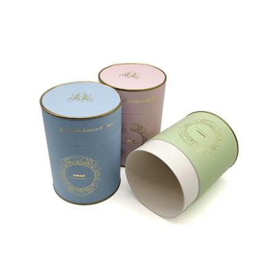 China Recyclable Custom Printed Cylinder T Shirt Biodegradable Gift Wrapping Round Paper Boxes for sale