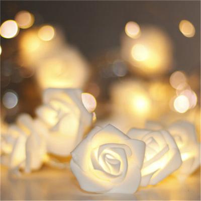 China Indoor / Outdoor Outdoor Festival Decoration Battery Operated Led Lights White Rose for sale