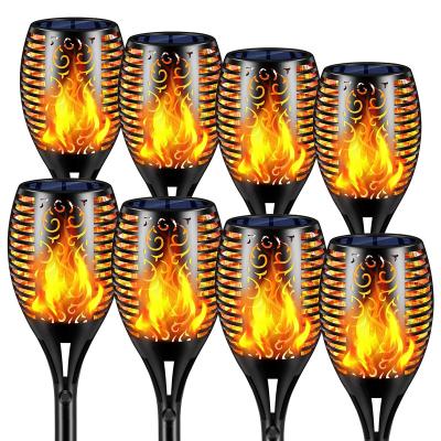 China Landscape/Road/Theme Park/Garden KAGAWA 12/33/72/96 LED Tiki Torches Landscape Decoration Pathway Lights Outdoor Solar Torch Light with Flickering Flame for sale