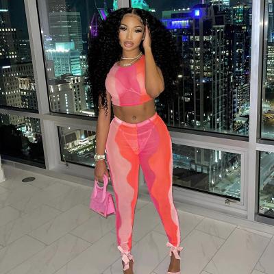 China Bomblook W21ST156 Fashion Top Fitness Clothing Set Breathable Neon Two-Piece Long Pants New Fashion Two Piece Set for sale