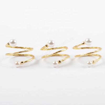 China WX1024 PEARL Newcomers Double Sided Pearl Ring Designs Wire To Wrap Handmade Jewelry for sale