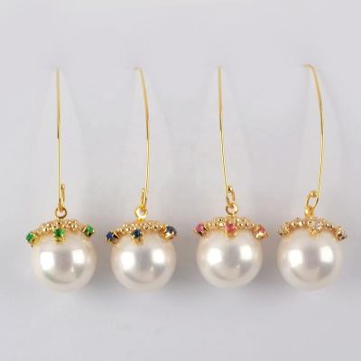 China WX1313 Vintage Gold Plated Natural Pearl Earrings Women Elegant Wedding Pearl Earrings Fast Delivery Pearl Earrings for sale