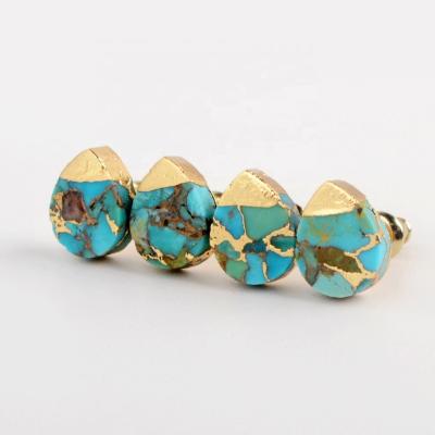 China G1984 TRENDY Fashion Natural Turquoise Jewelry Set Gold Stud Earring For Women 2020 for sale