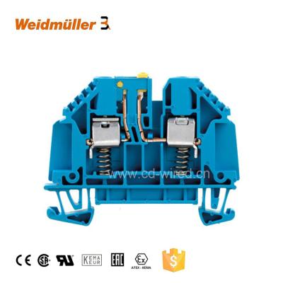 China Weidmuller spring loaded TB WTR 4 STB SL BL blue color screw down with plug for test disctest function for sale