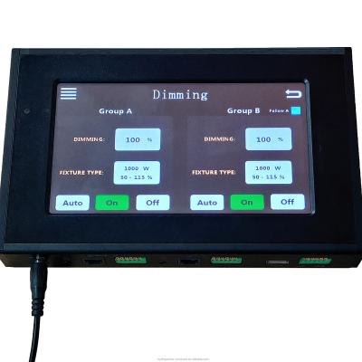 China Eco-Friendly 0-10v Dimming Dimmer Touch Screen Automated Master Controller With Double-zone Control Led Grow Light Controller for sale