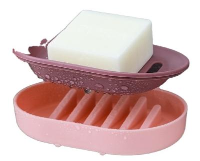 China New Design No Punch Modern Wall Mounted Soap Rack, Soap Storage Box, Double - Layer Soap Box for sale