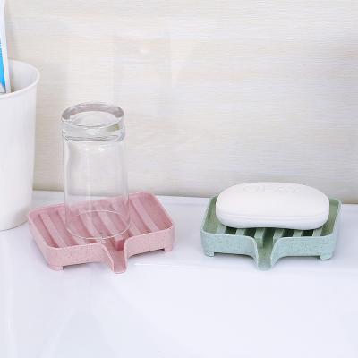 China Eco - Friendly Household Soap Box Shrink Drain Soap Box Wheatgrass Soap Box for sale