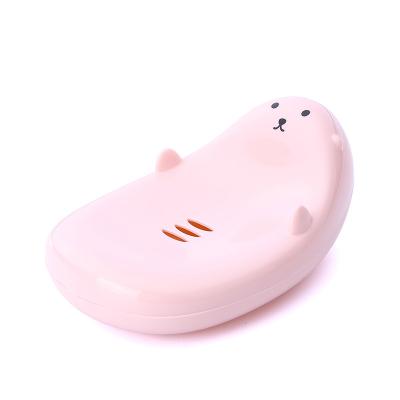 China New Cartoon Cardboard Seal Shaped Plastic Soap Dish Bathroom Drain Soap Holder Soap Tray for sale