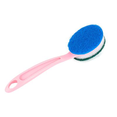 China Sustainable Sale Mini PP Handle Creative Dishwashing Sponge Kitchen Cleaning Brush for sale