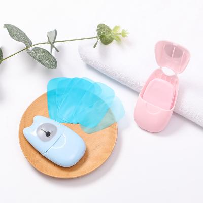 China 50Pcs Disposable Mini Portable Travel Soap Paper Base Cleaning Wash Scented Sheets for sale