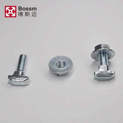 China Heavy Industry Aluminum T-Nut Profile Accessories Flange Nut For Aluminum T Slot Extrusion for sale