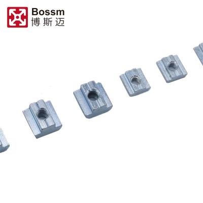 China Heavy Industry Aluminum M3 M4 M5 Spline 5 Spring Nut Block Profile Accessories For 4000 Series Profile for sale
