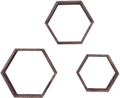 China (Other) New Product Launch Adjustable Rustic Wall Mounted Hexagonal Floating Shelves Set of 3 Large, Medium and Small for sale