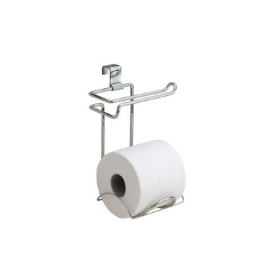 China New Fashion Modern Design Over Tank Toilet Bathroom Storage Double Toilet Paper Holder With Shelf for sale