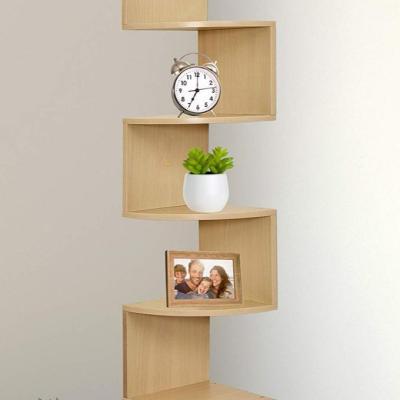 China Floating Shelf Corner Zig Zag Wall Shelf (Other) 5 Tier Espresso Adjustable Finish Wall Corner Shelf for sale