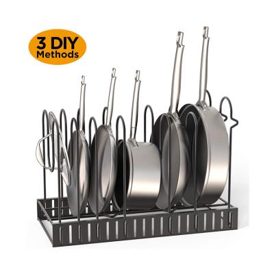 China Viable High Demand Pot Lid Organizer Holder Rack Pan Organizer Products and Rack For Cabinet for sale