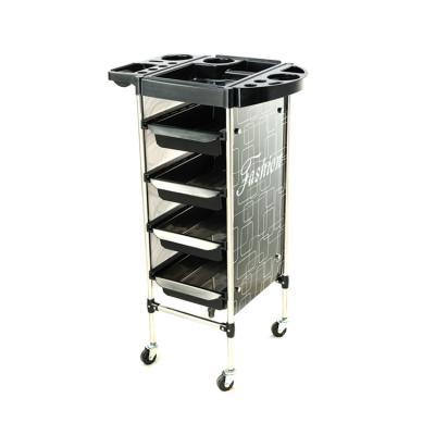 China Wholesale Furniture Barber Trolley With Wheels Black Lockable Barber Shop Beauty Salon Barber Shop Furniture for sale