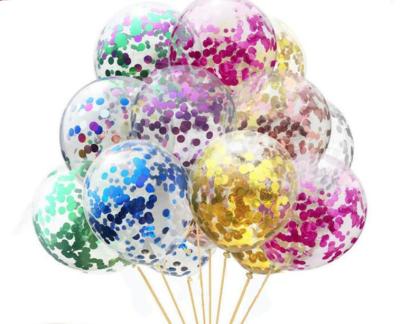 China Birthday/Weeding Party Decorations/Gifts 12g Sequin BALLOON Birthday Decoration Transparent Sequin Heart Shaped Balloon for sale