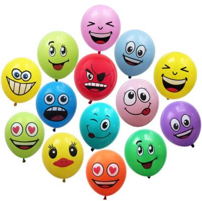 China Cute Smiling Gift Toy Circular Latex Face Expression Package Birthday Party Decoration Balloons for sale