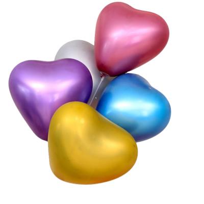 China Party Favor Toy Chrome Heart Balloons Latex Happy Birthday 12 Inch for sale