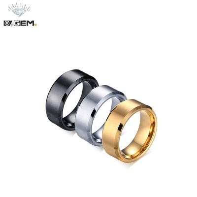 China Hiphop R.Gem 8mm Brushed Classic Single Band Ring Stainless Steel for sale