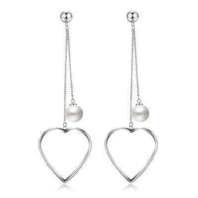 China R.GEM cute. 2021 New Design Brass Material Heart Shape Korea Earring With Pearl for sale