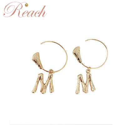 China ALLOY new arrival fashion temperament metal circle letter luxury exaggerated earring for sale