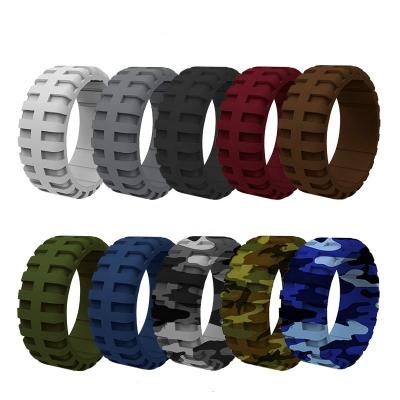 China FASHIONABLE R.Gem. Unique Design Breathable Comfortable Silicone Rubber Wedding Sports Rings For Men for sale