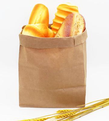 China Environmental Protection Recyclable Recyclable Bakery Packaging Kraft Paper Bread Bag For Food Caterer for sale