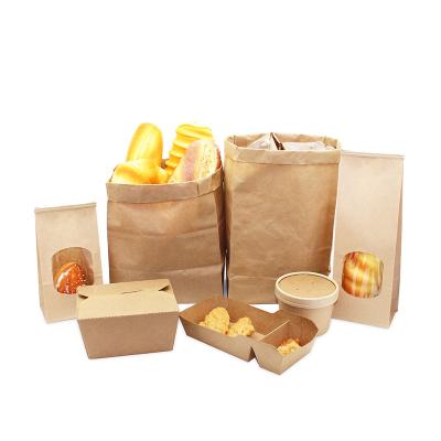 China Good Quality Factory Recyclable Different Size Take Away Fast Food Kraft Paper Bag Recycled Brown Kraft Paper Bag For Food And Drink for sale