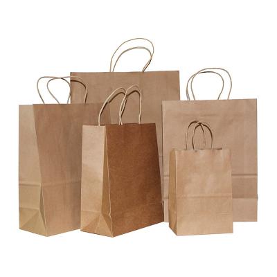 China Factory Selling Global Direct Selling Recyclable Kraft Recyclable Hot Buying Paper Bags With Twisted Handle for sale