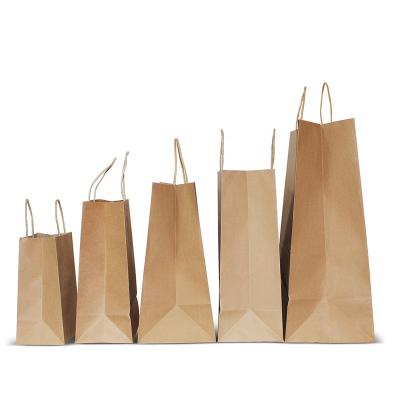 China Recyclable Low MOQ Customized Design Flat Handel Kraft Paper Bag for sale